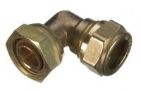 Brass Compression Bent Tap Connector - 15mm x 1/2in BSP